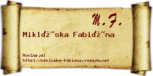 Miklóska Fabiána névjegykártya